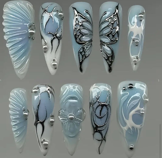 Faded Blue Blossom (not black silver design)